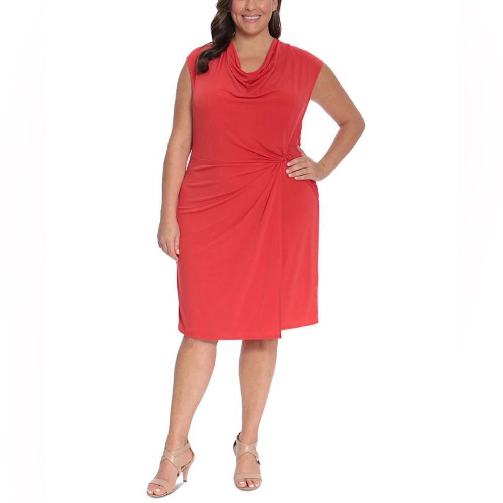 London Times Cowl-Neck Sheath